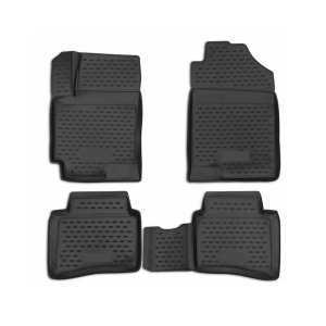 Kia Rio Floor Mats - Omac - Rubber TPE - Black - '18-'24 Kia Rio Floor Mats - Omac - Rubber TPE - Black - '18-'24